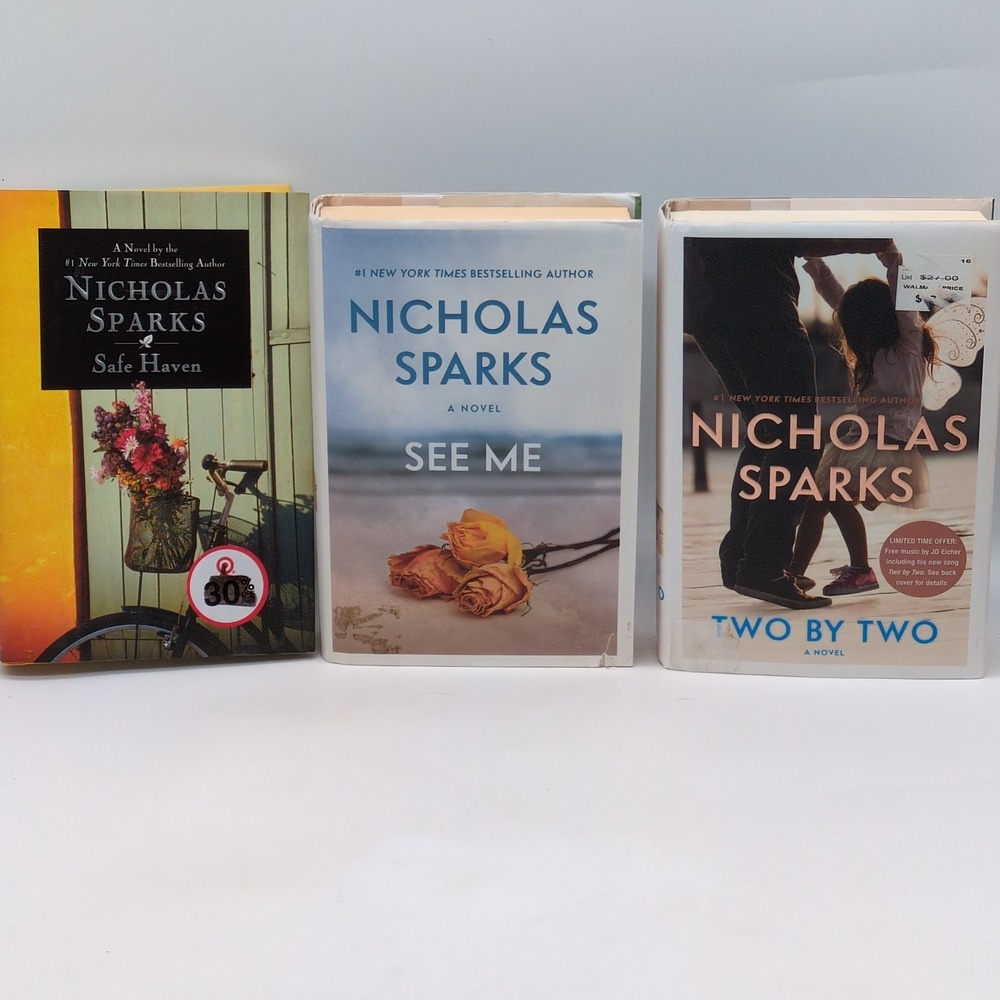 Nicholas Sparks Hardcover Books Lot of 3 Safe Haven, See Me, Two By Two Fiction